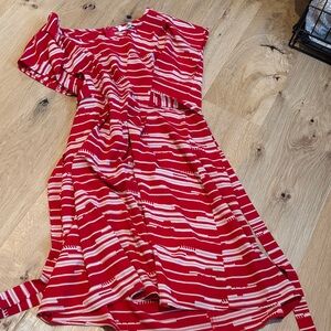 Ya Los Angeles Red and White Striped Dress